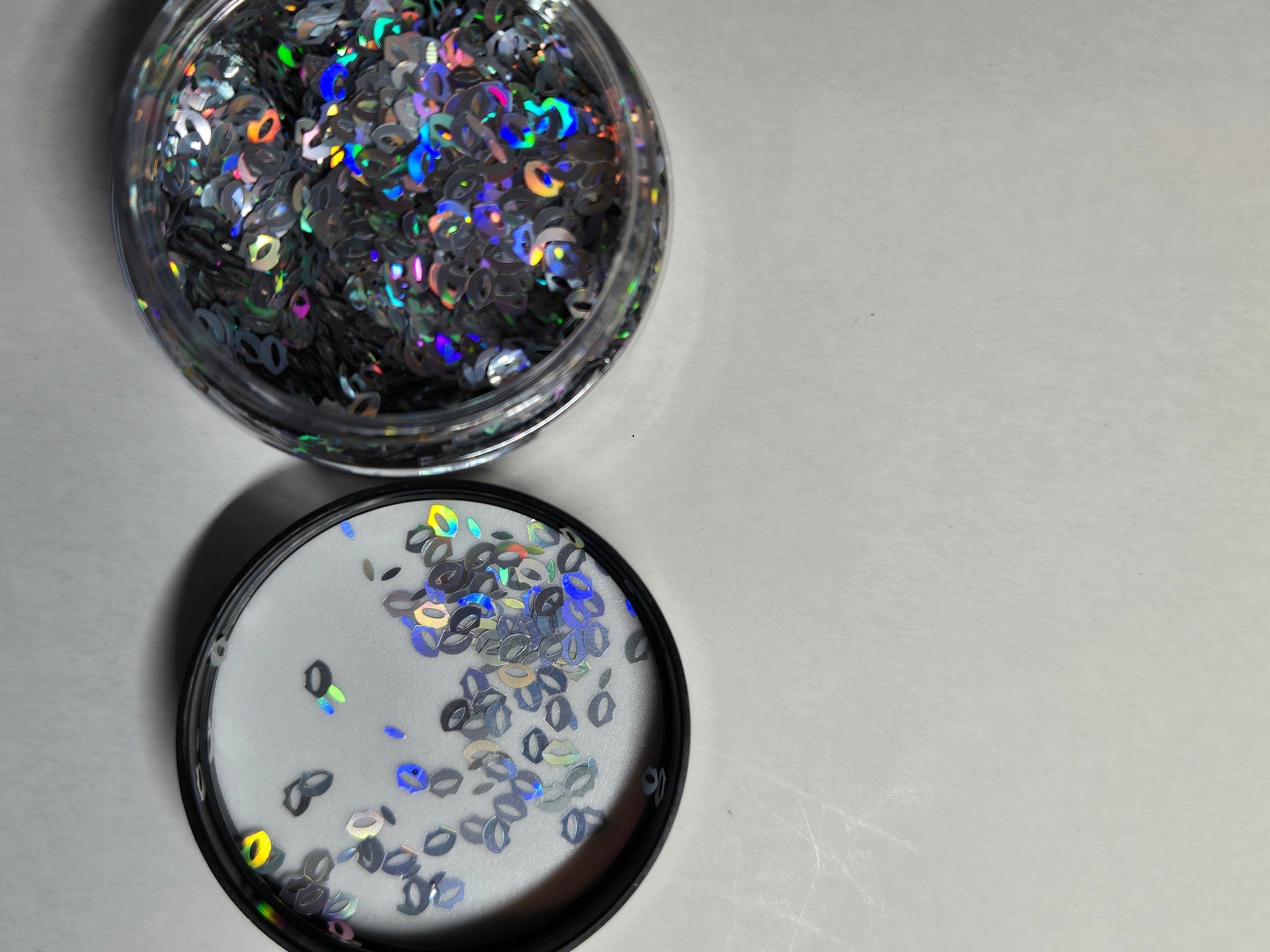 Lips silver holographic shape