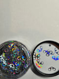 Handcuffs silver glitter shape
