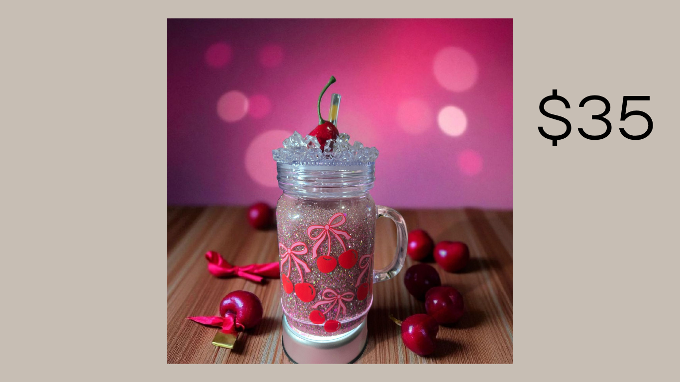 Mason snow globe cup